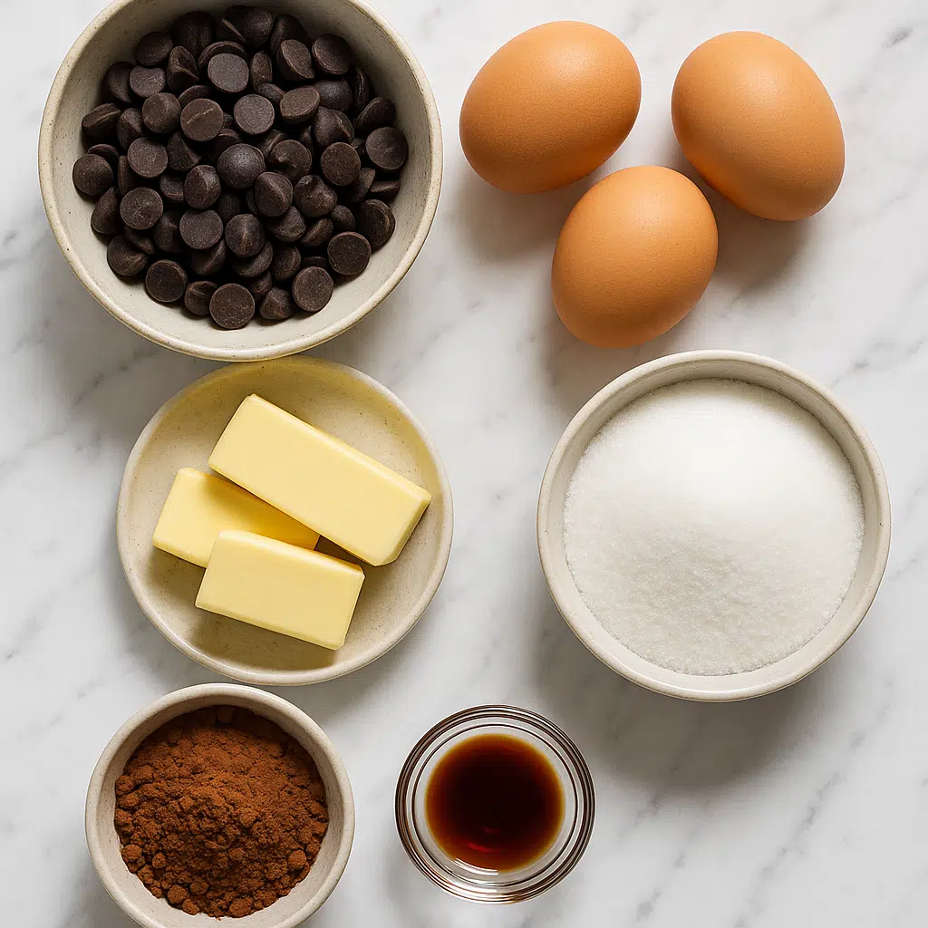 Ingredients for Kourtney’s Flourless Chocolate Cake