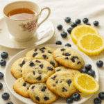 Lemon blueberry cookies with tea