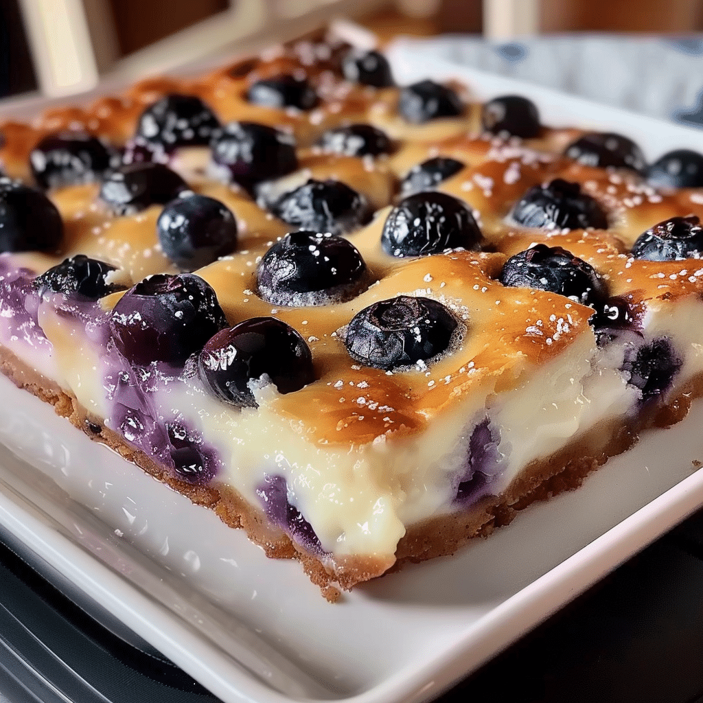 Freshly baked gluten-free blueberry cottage cheese breakfast dish