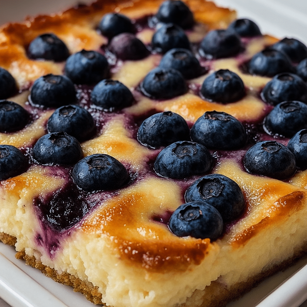 Blueberry cottage cheese breakfast bake fresh from oven
