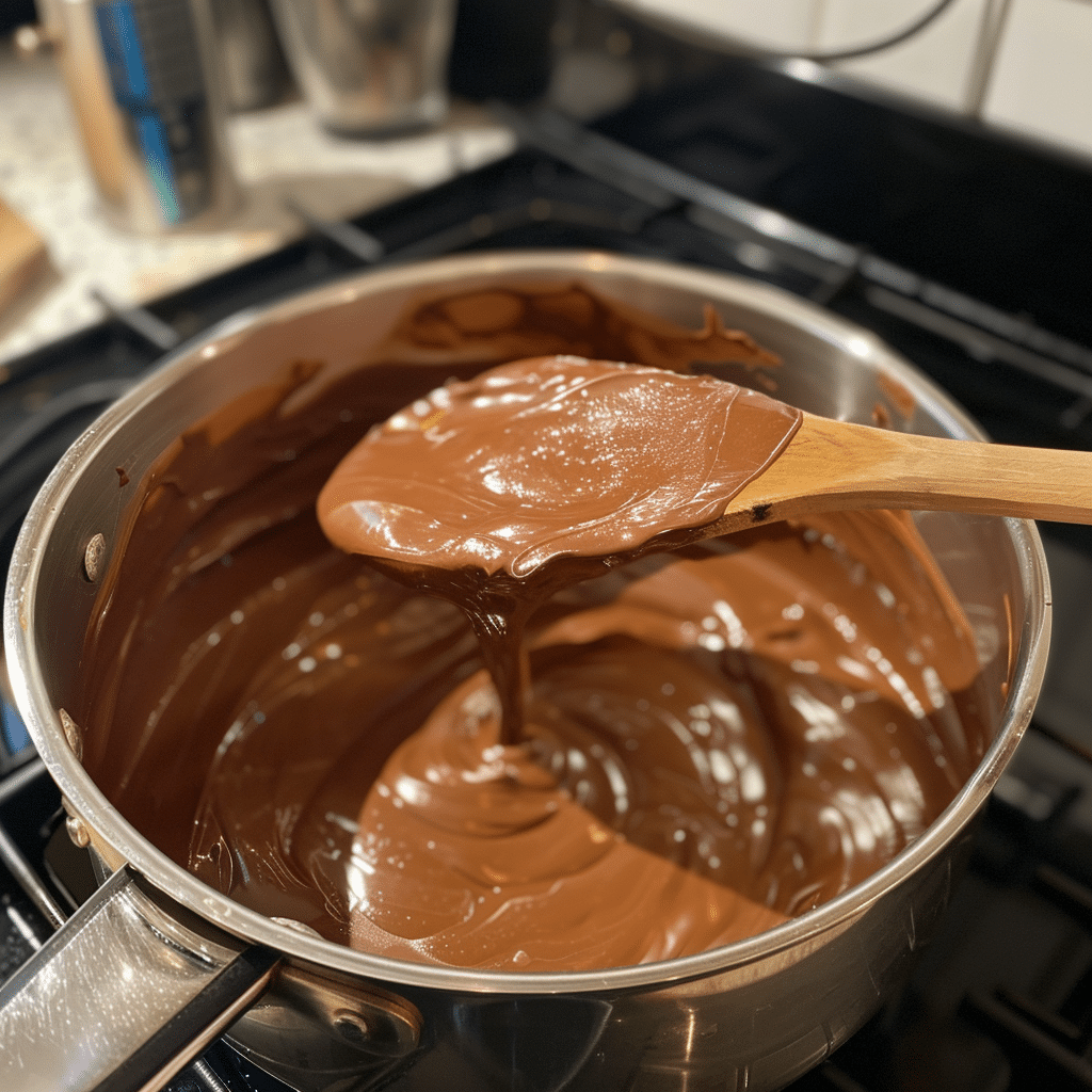 mixing chocolate filling for no bake chocolate pie