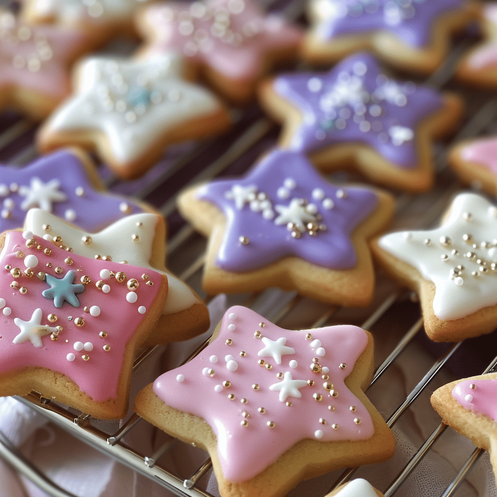 glitter royal icing cookies