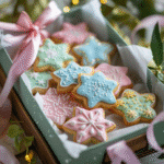 Packaged glitter royal icing cookies for gifting