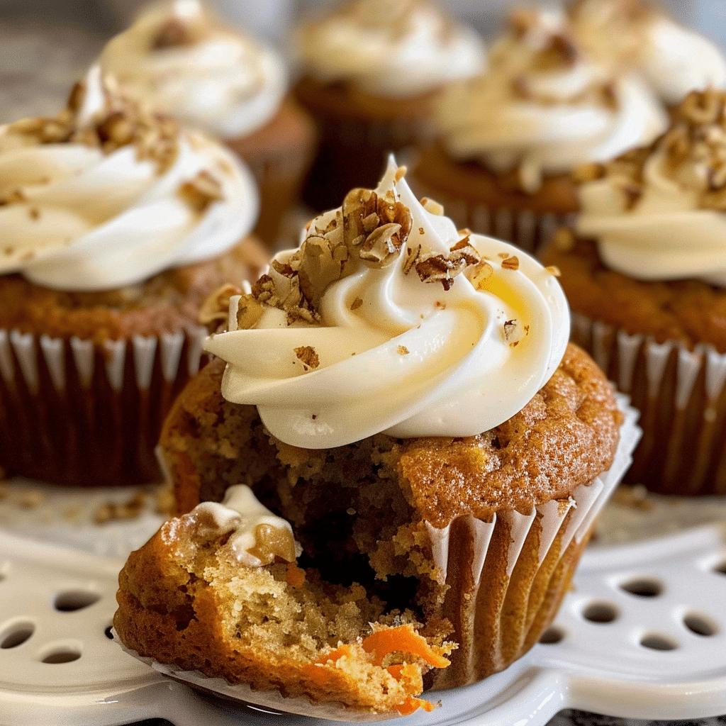 gluten free carrot cake cupcakes with frosting