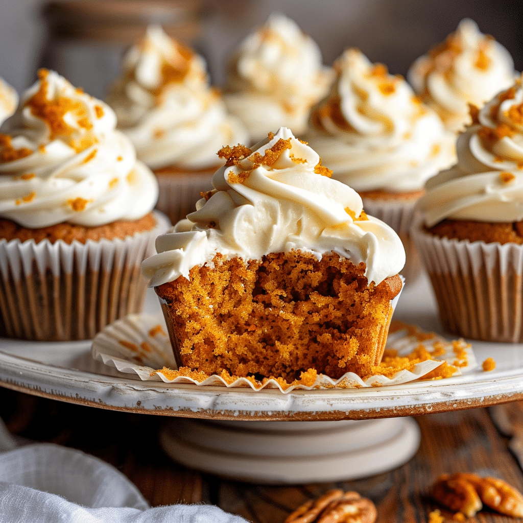 served gluten free carrot cake cupcakes