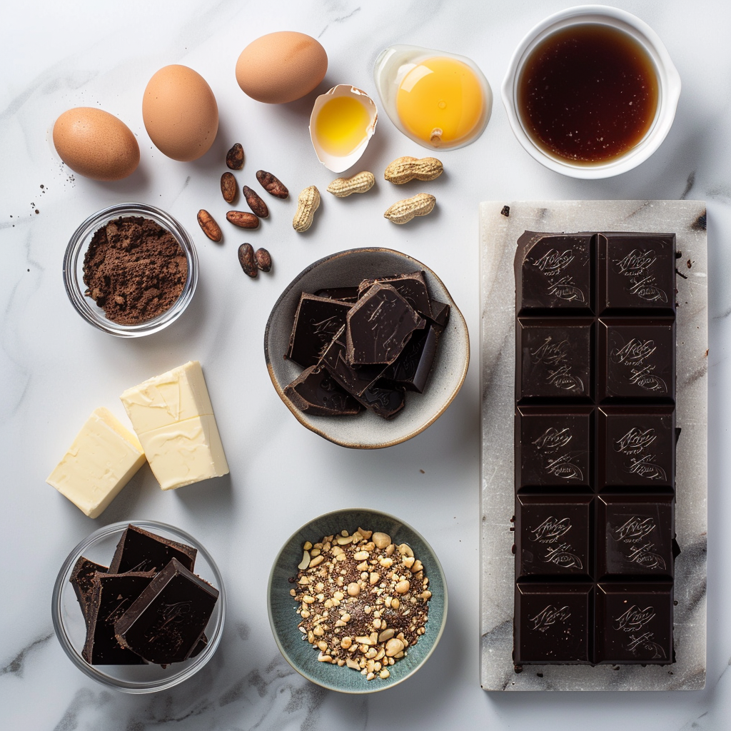 Torta Barozzi ingredients flat lay