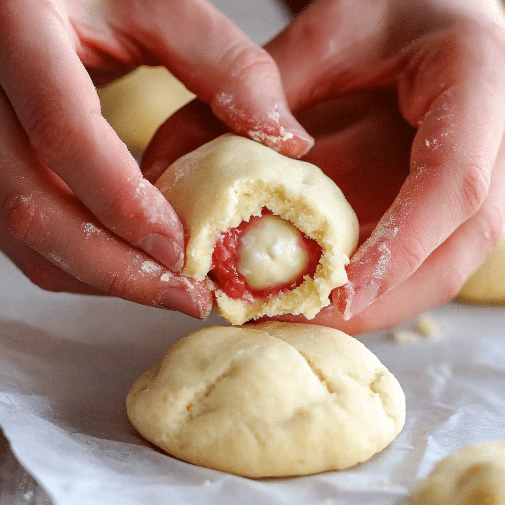how to wrap cookie dough around cheesecake filling